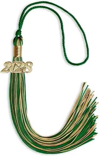 Miniatura 321 de Endea Graduation - Borla de doble color mixto con fecha dorada (negro/dorado antiguo, 2021)