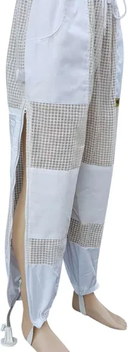 Pantalón de apicultura ventilado de tres capas de malla con cremallera alta en la pierna y bolsillos