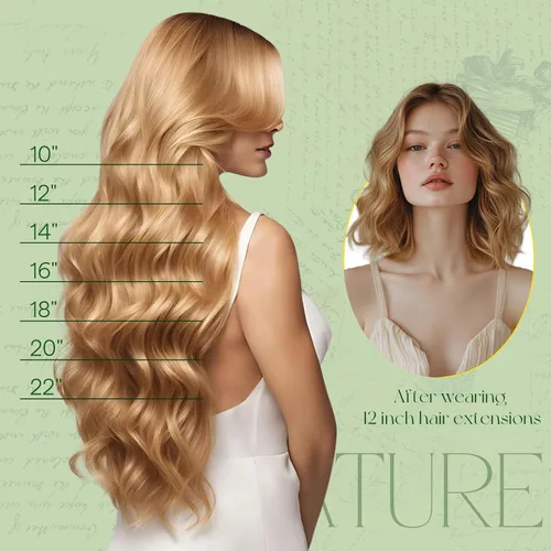 Miniatura 6 de RUNATURE - Extensiones de cabello humano natural real Remy con pinzas, extensiones de cabello corto, lacio y sedoso, color rubio ceniza, 12