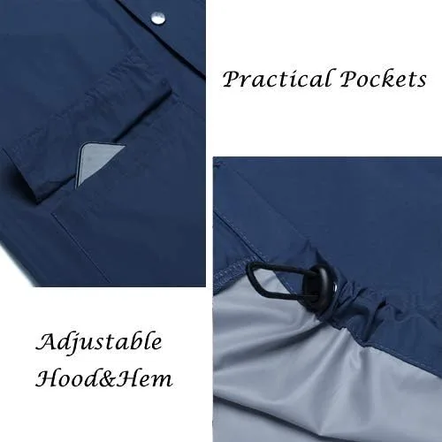 Miniatura 5 de COOFANDY Chaqueta impermeable para hombre con capucha impermeable ligera activa larga
