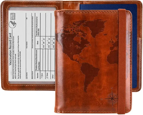 Miniatura 11 de Kandouren - Funda para pasaporte con bloqueo RFID, cartera para pasaporte para hombres y mujeres, el mejor regalo para viajeros, tarjetas de crédito