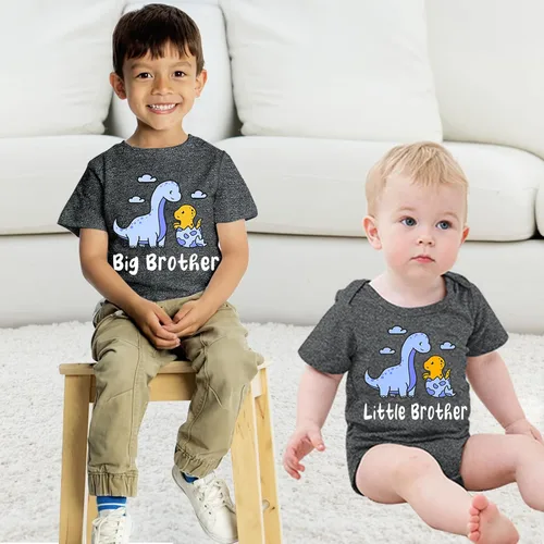 Miniatura 3 de Funnycokid Conjunto de camisetas a juego para hermano mayor, hermano pequeño, ropa de regalo para bebé