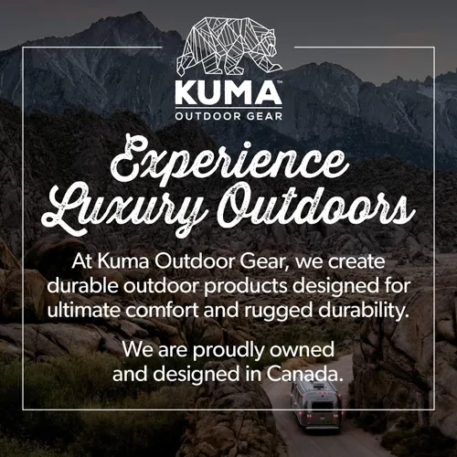Miniatura 7 de Kuma Outdoor Gear Bear Buddy/Silla doble con bolsa de transporte, silla de campamento doble portátil de lujo para exteriores, para Glamping