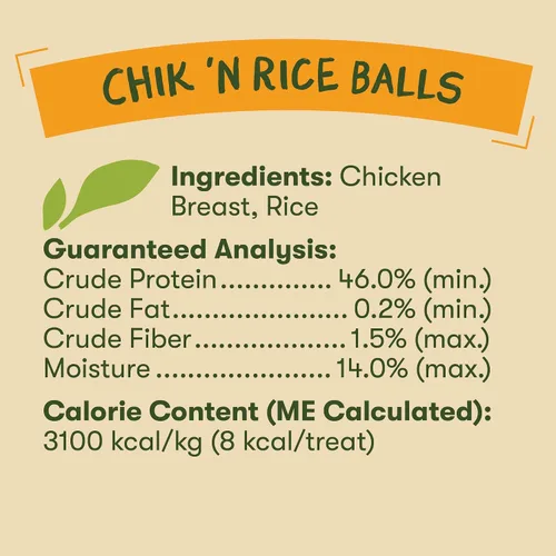 Miniatura 6 de Pet 'n Shape Chik 'n Rice Balls - Golosinas para perros - 1 libra