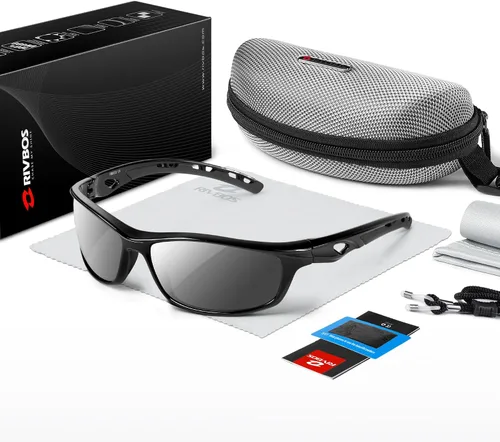 Miniatura 5 de RIVBOS RB833 - Lentes de sol polarizados, unisex, con protección contra rayos ultravioleta, para deportes, pesca, conducción y ciclismo negro