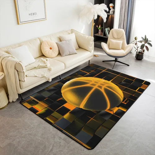 Miniatura 15 de Erosebridal Tapete de fútbol para interiores de 3 x 5 pulgadas, alfombra de fútbol neón para niños, adolescentes, hombres, brillantes, geométricas