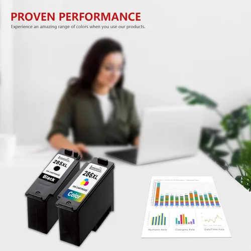 Miniatura 6 de PG-285 XL Black/CL-286 XL - Cartuchos de tinta de color (2 unidades, negro, tricolor), repuesto de tinta Lometic PG-285XL CL-286XL para impresoras