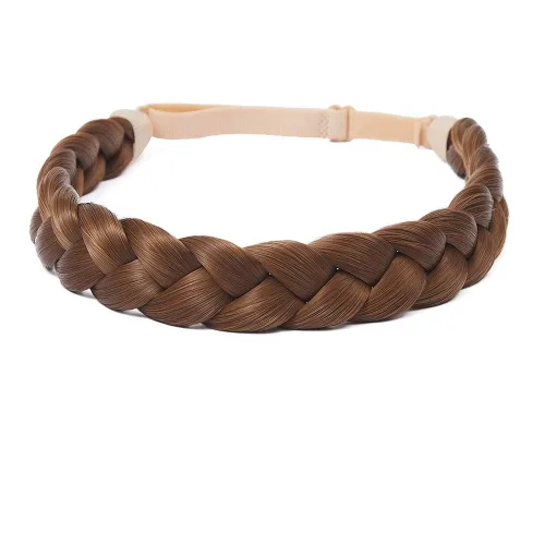 Miniatura 9 de Diadema trenzada para mujer, 3 hebras, sintéticas, trenzadas, diademas elásticas para el cabello, accesorios para el cabello a la moda