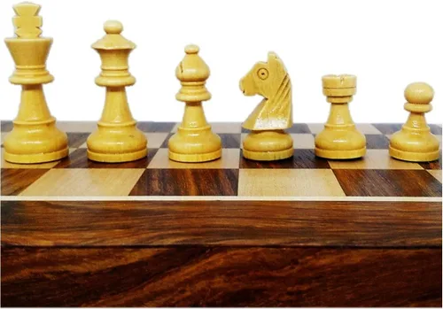 Miniatura 8 de RoyalChessMall-Juego de ajedrez magnético de madera de 10 pulgadas de palisandro dorado