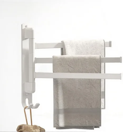 Miniatura 15 de Toallero, toallero giratorio mejorado de aluminio de aviación cuatro en uno, toalleros para baño, ahorro de espacio, oscilante, rotación de 180°
