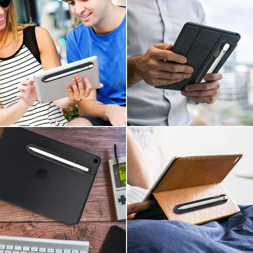 Miniatura 6 de AHASTYLE Soporte extraíble para iPencil [accesorio magnético] Fuerte adhesivo adhesivo de silicona para Apple Pencil de 1ª y 2ª generación (negro)