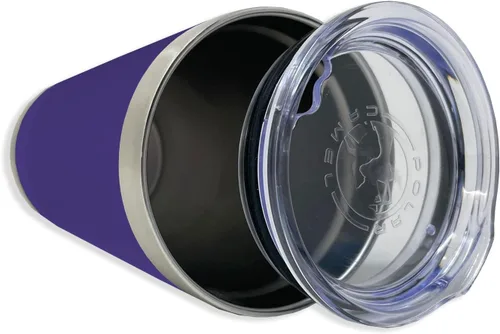 Miniatura 2 de LaserGram Vaso de pinta aislado al vacío de 16 onzas, piano de cola, grabado personalizado incluido (morado oscuro)
