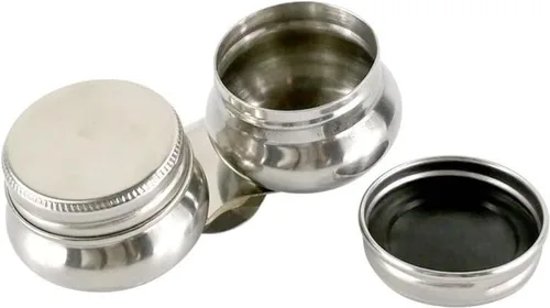 Taza de paleta de doble inmersión de acero inoxidable con tapa de tornillo y contenedor de aceite de clip para pintura acrílica o al óleo
