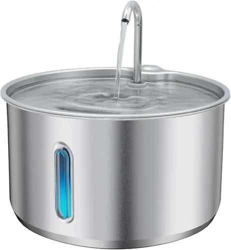 Fuente de agua de metal para gatos y perros de 4 litros, fuente de acero inoxidable para beber, bomba silenciosa, 3 modos de flujo, circulación