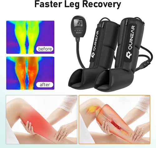 Miniatura 4 de QUINEAR Sistema de recuperación de piernas para atletas, botas de recuperación de compresión de aire masajeador para circulación y alivio del dolor