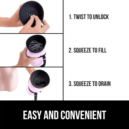 Miniatura 7 de GORILLA GRIP Botella de Agua para Perros, Dispensador de Tazón de Agua Portátil para Perros, Botellas Exprimibles de Viaje para Mascotas a Prueba
