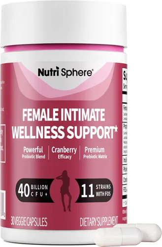 Cápsulas de probióticos para mujeres con arándano y prebióticos - 40 mil millones de UFC, 11 cepas para la salud vaginal Bienestar íntimo femenino*