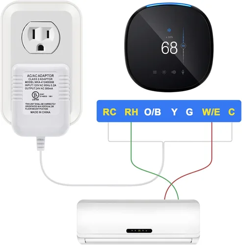 Miniatura 3 de Hotop Adaptador de cable C de 24 voltios para termostato inteligente, conector de alimentación de 16.5 pies de largo con certificación UL cable C