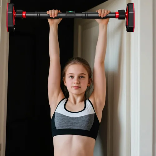 Miniatura 9 de ULTECHNOVO Barra de dominadas ajustable para puerta, sin taladro, barra de entrenamiento de fuerza, equipo portátil de gimnasio en casa con bloqueo