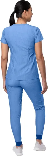 Miniatura 2 de Adar Pro - Conjunto de ropa quirúrgica con mejora de movimiento para mujer, blusa médica con cuello en V y pantalón médico deportivo y para yoga