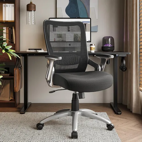 Miniatura 2 de SUNNOW Silla de oficina, silla ergonómica de escritorio para computadora, silla ejecutiva resistente, soporte lumbar ajustable, brazos abatibles