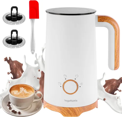 Espumador de leche, espumador de leche eléctrico y vaporizador de 400 W, máquina automática de espuma fría y caliente 4 en 1 con batidor 2 para café