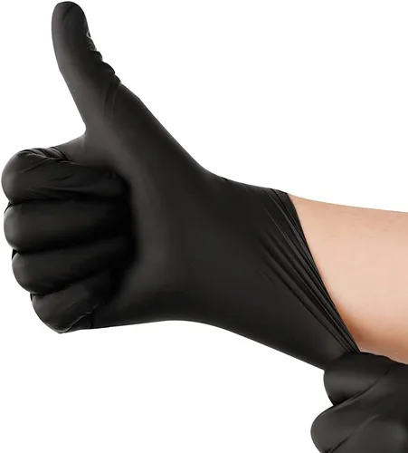 Miniatura 3 de Guantes desechables de nitrilo, sin polvo, sin látex, no estériles, industriales, aptos para alimentos, medianos, grandes, extragrandes Negro-grande