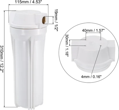 Miniatura 2 de MECCANIXITY Carcasa de filtro de agua 10 "Sistema de filtración para toda la casa 1/2 pulgada de entrada/salida Puerto dorado para cocina