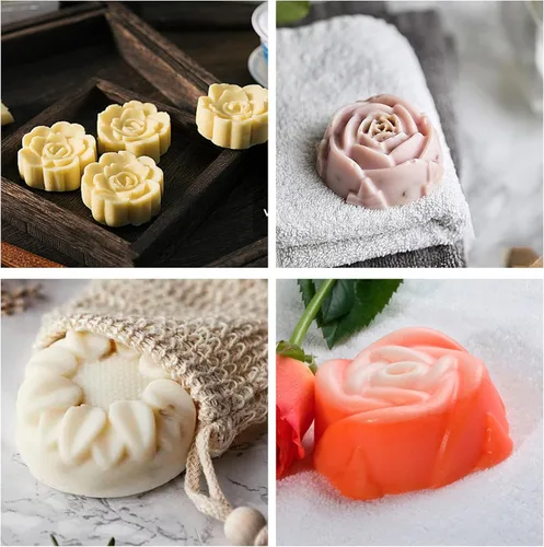 Miniatura 6 de 4 moldes de jabón de flores, moldes de silicona para tartas, moldes de chocolate floral para el hogar, hecho a mano, bandeja para hornear, barras