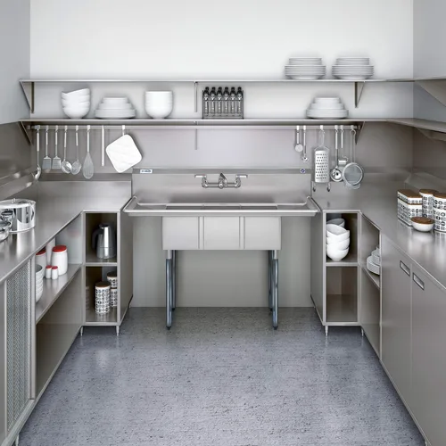 Miniatura 7 de KoolMore - SC101410-12B3 Fregadero de cocina comercial de acero inoxidable NSF de 3 compartimentos con escurraderos derecho e izquierdo