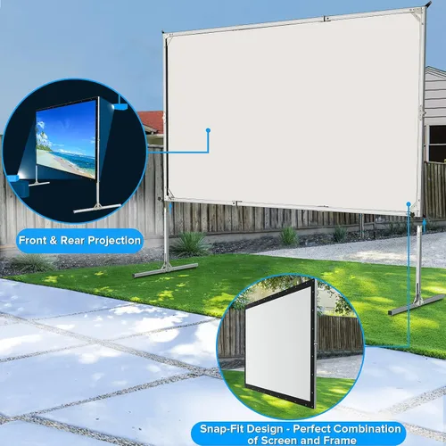 Miniatura 3 de Pantalla de proyección frontal y trasera portátil de doble cara para interiores y exteriores.
