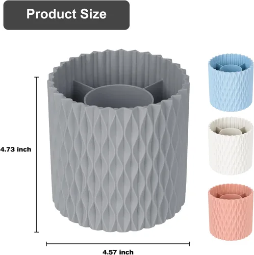 Miniatura 7 de Organizador de brochas de maquillaje, organizador de brochas de maquillaje giratorio de 360°, soporte para lápices, accesorios de escritorio, vaso