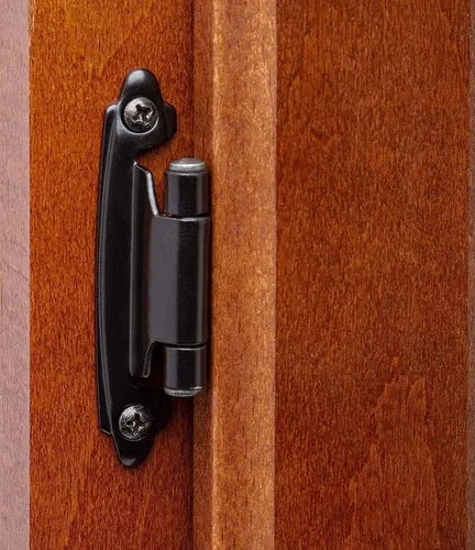 Miniatura 5 de DecoBasics Bisagras de gabinete de 3/8 pulgadas color negro (1 par -2 piezas) bisagras de gabinete de cierre automático negro mate para gabinetes