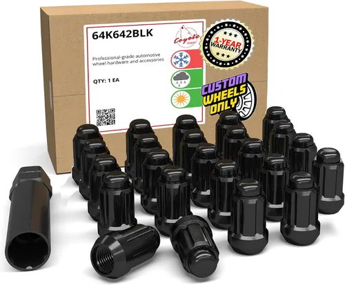 Miniatura 29 de Wheel Accessories Parts 20 piezas de 0.472 in 1.50 12 x 1.50 rosca para automóvil de 1.38 pulgadas de largo, tuerca negra para muchos automóviles