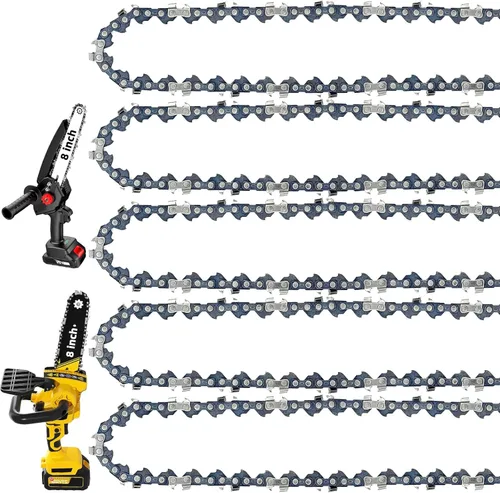 Miniatura 23 de [2 piezas] Mini cadena de motosierra de 6 pulgadas, cadenas de repuesto de 6 pulgadas para mini motosierra eléctrica portátil inalámbrica, cadena