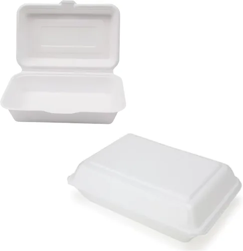 Miniatura 9 de Recipientes de comida para llevar con un solo compartimento 100% compostable, 6 x 6 pulgadas. 25 envases, bagazo desechable natural, biodegradable