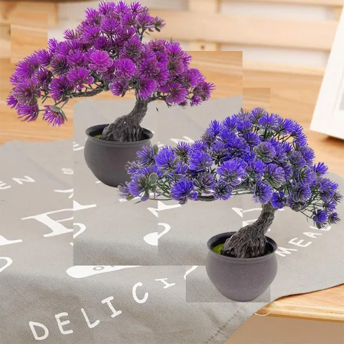 Miniatura 5 de Árbol de enebro artificial en maceta, pino japonés sintético, simulación de bonsái, jardín zen, planta falsa para el hogar, oficina, escaparate