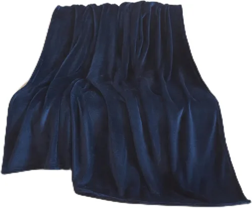 LaSyL Manta de forro polar para sofá de 50"x60" color azul oscuro - 300GSM Manta suave, acogedora y de felpa de franela - Manta ligera y