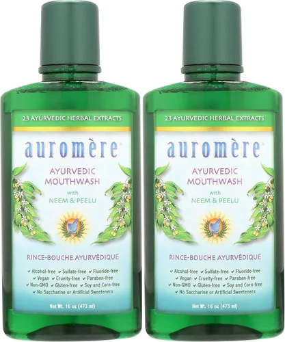 Miniatura 8 de Auromere Enjuague bucal ayurvédico, vegano, sin fluoruros, sin alcohol, natural, sin OMG (16 onzas líquidas)