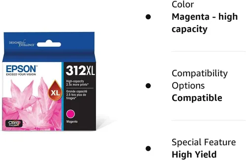 Miniatura 4 de Epson 312 Claria Photo HD Cartucho magenta de alta capacidad (T312XL320-S) 314 Claria Photo HD Ink Cartucho gris de alta capacidad (T314XL720-S)