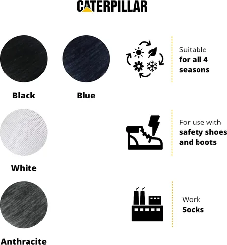 Miniatura 4 de 6 pares de calcetines de trabajo reforzados para hombre, prevención de accidentes, algodón