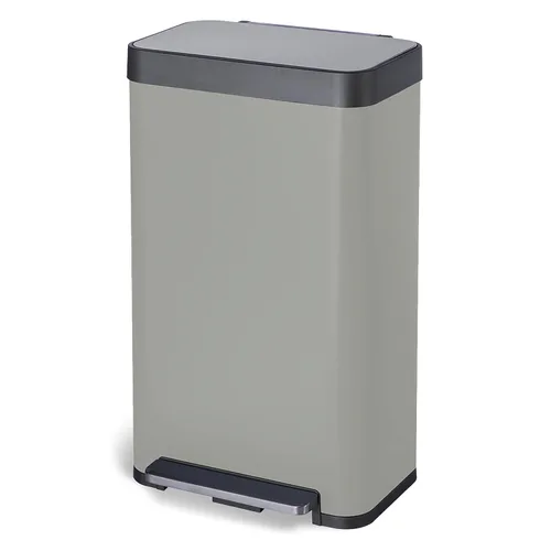 Miniatura 8 de Home Zone Living - Cubo de basura delgado para cocina de 13 galones con dos compartimentos para reciclaje, de acero inoxidable, color negro, 50