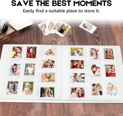 Miniatura 8 de Veicevol Álbum de fotos de 640 bolsillos para cámara Fujifilm Instax Mini, cubierta de cuero, álbum de fotos para cámara instantánea Instax Mini 12