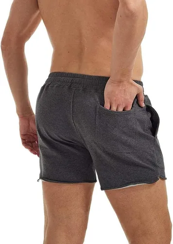 Miniatura 3 de AIMPACT Pantalones cortos deportivos para hombre, pantalones cortos de algodón con bolsillos para entrenamiento de culturismo