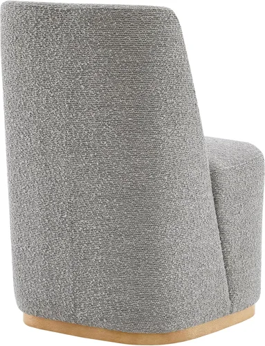 Miniatura 7 de CHITA Juego de 2 sillas de comedor tapizadas giratorias con ruedas, silla de comedor de tela moderna certificada FSC con ruedas, sillas de comedor
