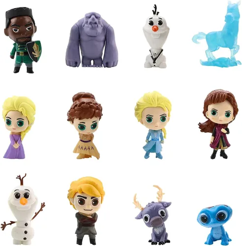 Decoración de pastel de congelado, 12 piezas de figuras de acción de congelados, figura de acción de congelado, mini figuritas de juguete de