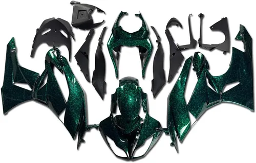 Miniatura 18 de US STOCK - Carenado negro brillante apto para 2009-2012 ZX6R 636 ZX-6R inyección ABS plásticos posventa carrocería 2010 2011 09 10 11 12
