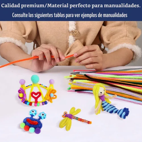 Miniatura 5 de Bundooraking 200 piezas de suministros de limpieza de tuberías, tallos de felpilla de 12 pulgadas en 20 colores, suaves y flexibles para artes