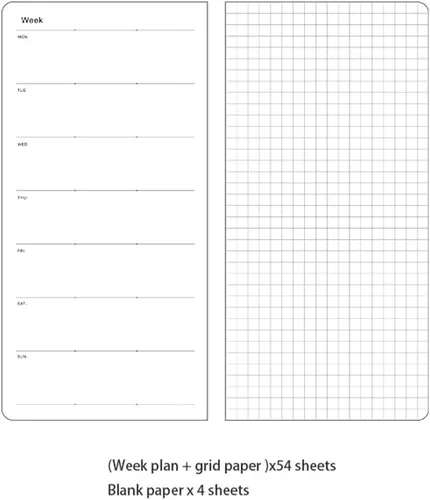 Miniatura 6 de Agenda semanal de bolsillo sin fecha, planificador, organizador, agenda anual, mensual, semanal en cuadernos A6