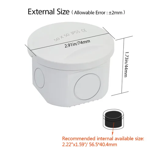 Miniatura 2 de LeMotech - Caja de conexiones, caja eléctrica IP55, resistente al agua, a prueba de polvo, plástico ABS, para proyectos electrónicos, color blanco